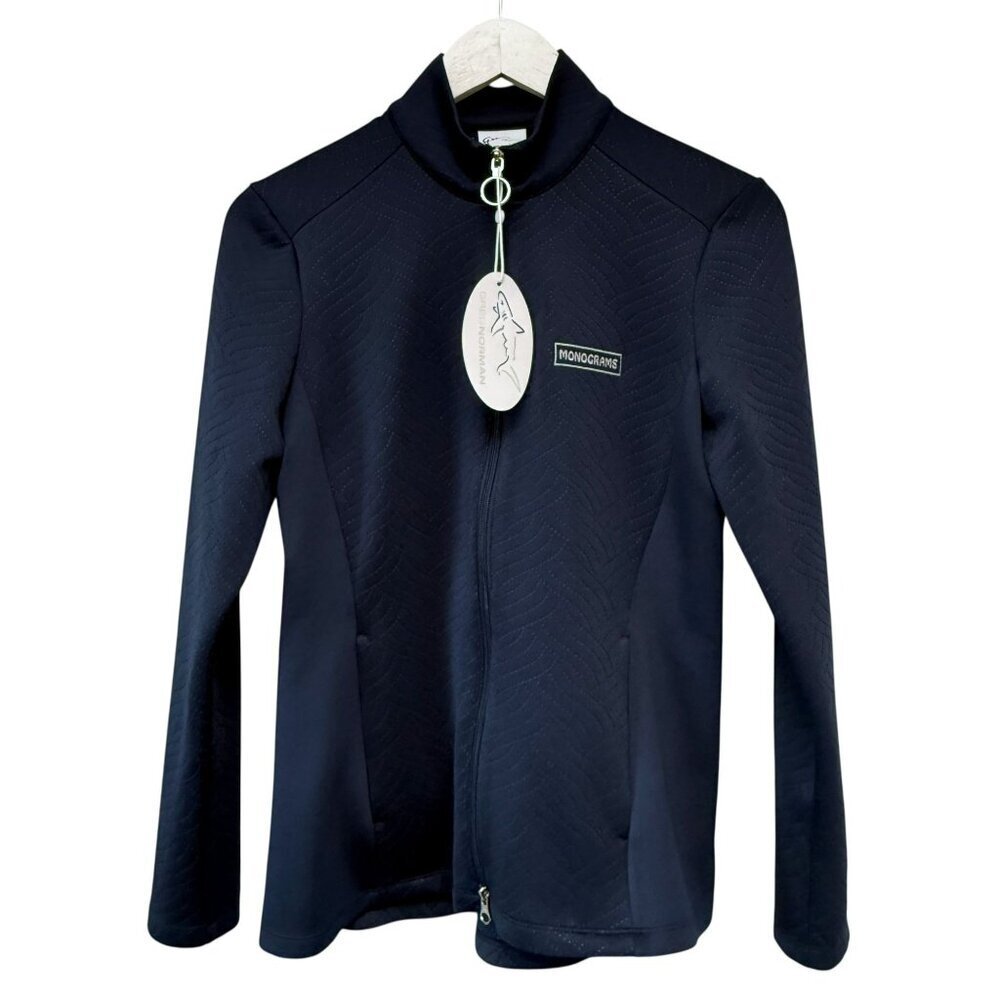 GREG NORMAN Golf Jacket Womens Small Navy Blue Full Zip Essentials NWT